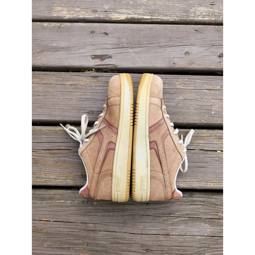 Worx Red Wing Shoes Safety Sneakers Tan‎ Burgundy Steel Toe 5104 Women 8.5W